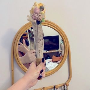 Sea With Mermaid Driftwood, Shell & Sea Glass Wand